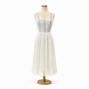 Vtg Carillon XS/S Midi Slip Dress Coquette Fairy Ethereal 0565 lolita wedding